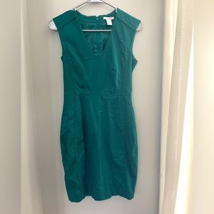 H&M emerald green Vneck sleeveless dress